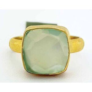 Genuine 5.12 Cts Opal Ring 14k Yellow Gold Plated
